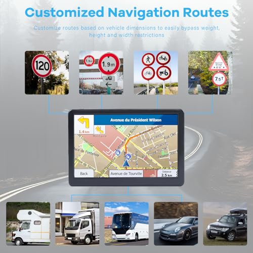 Navegador GPS para coche, camión, RV, pantalla táctil de 7 p