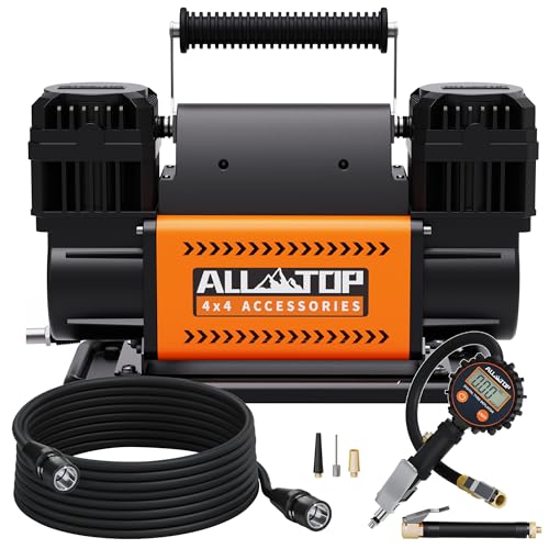 ALL-TOP Compresor de aire de doble cilindro con kit de infla