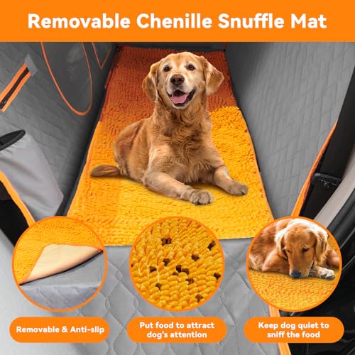 LOOBANI Dog Car Seat Cover with Chenille Snuff Mat, Waterpro