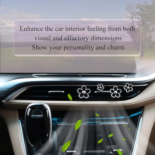 4 clips de ventilación para ambientador de automóvil, flores