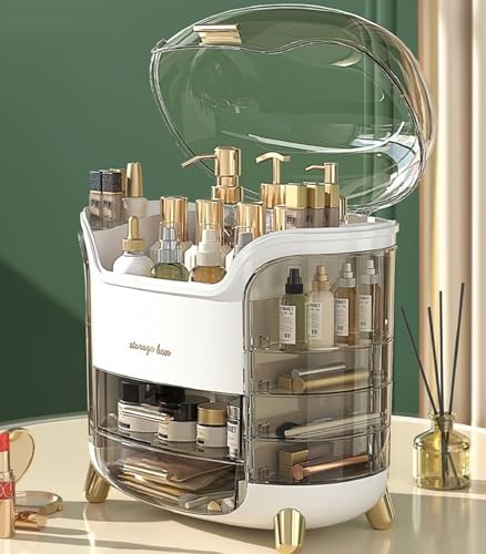 Organizador de maquillaje grande mejorado para encimera, caj