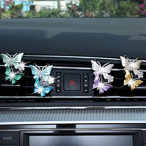 Frienda 4 piezas de difusor de mariposa para automóvil, clip