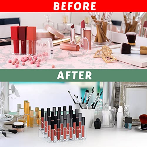 Macarrie Organizador de lápiz labial, 4 piezas, 24 ranuras,