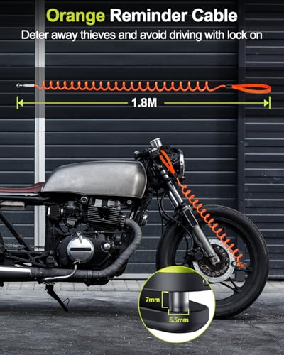 ZEXMTE Bloqueo de freno de disco para motocicleta, alarma re