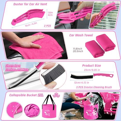 Kit de limpieza de interiores de automóvil de 47 piezas, sum
