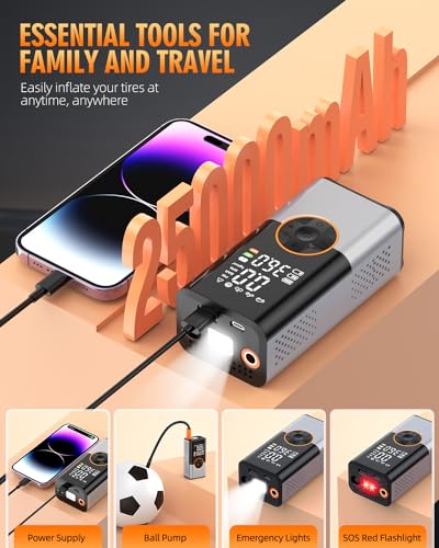 Tire Inflator Portable Air Compressor, 2X Faster Portable Ai