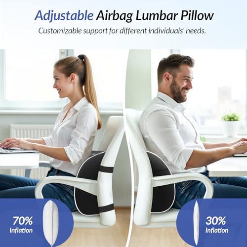 ZIKEE Almohada de apoyo lumbar con bolsa de aire para silla