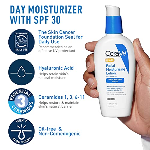 CeraVe AM - Hidratante facial con SPF, PM hidratante facial