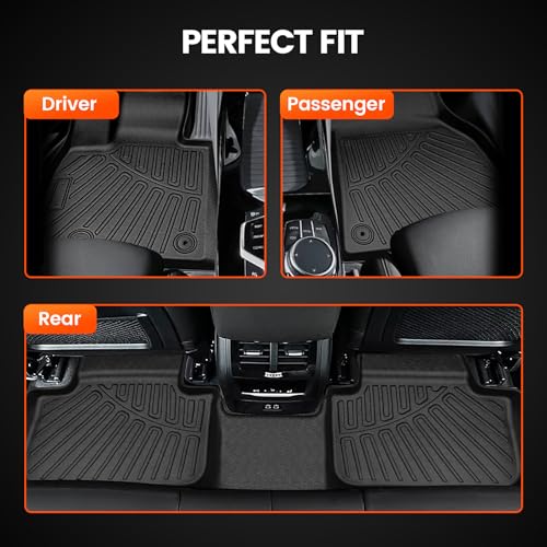 KMF Custom Fit Floor Mats for BMW X3 2025, All Weather TPE W
