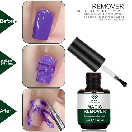 WAYI Kit de removedor de esmalte de gel – Removedor de esmal