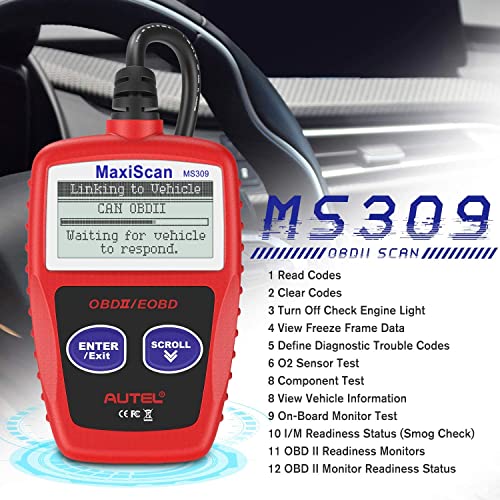 Autel Escáner OBD2 MS309 Lector universal de código de falla