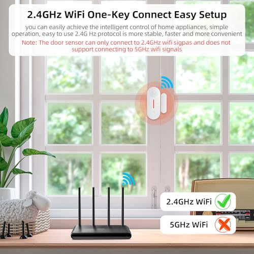 Sensores de alarma de ventana WiFi con sonido y luz de 110 d