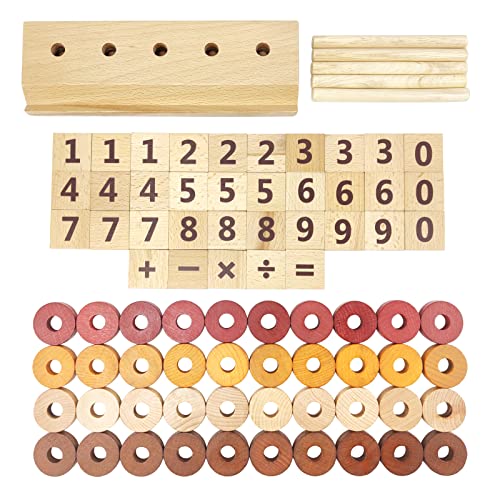 Xylolin Juguetes Montessori para niños pequeños, bloques de números ma