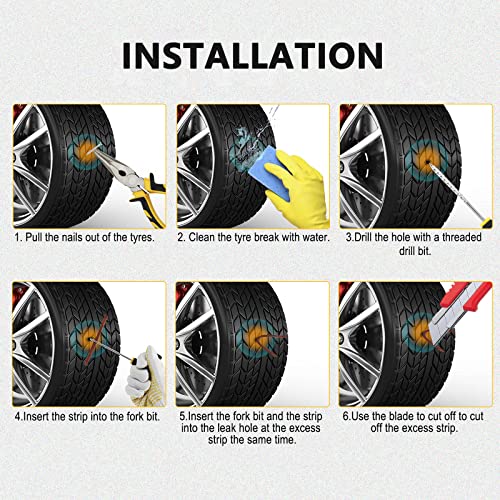 Kit universal de reparación de neumáticos de automóvil con t