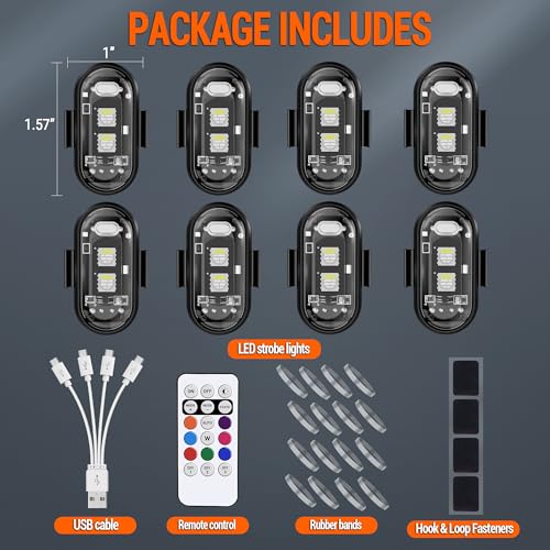 Luces estroboscópicas LED inalámbricas con control remoto, 8