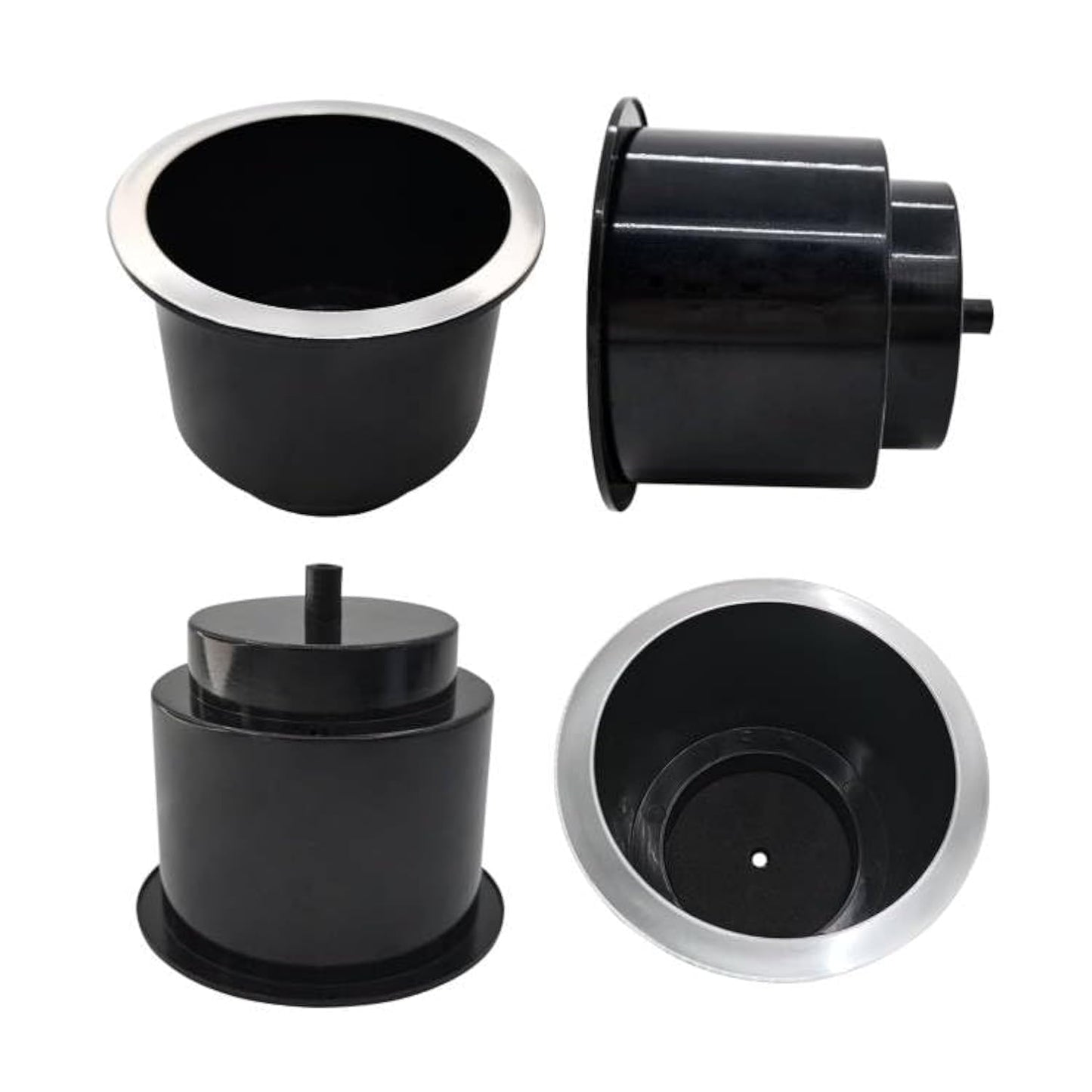 ISURE MARINE 4 portavasos de plástico universal cromado con