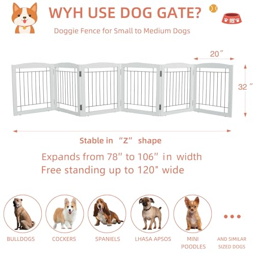 ZJSF Puerta plegable independiente para perros, puerta de ma