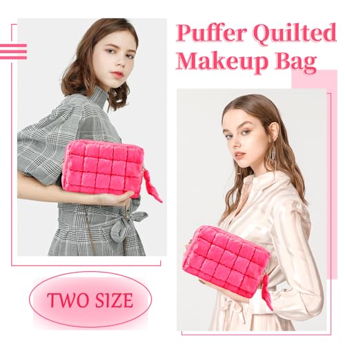 Bolsa de maquillaje acolchada acolchada para cosméticos, bol