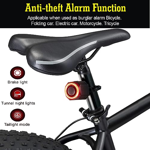 Alarma inteligente antirrobo para bicicleta con luz trasera