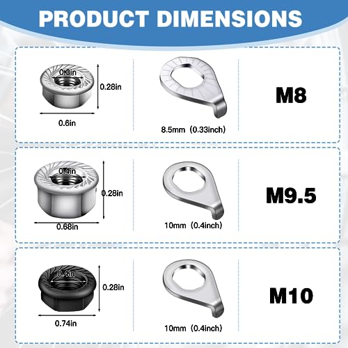 Zacro 18pcs Bike Wheel Axle Nut and Bicycle Hub Safety Washe