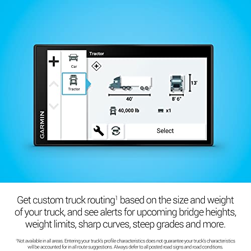 Garmin dēzl™ OTR610, navegador GPS grande y fácil de leer pa