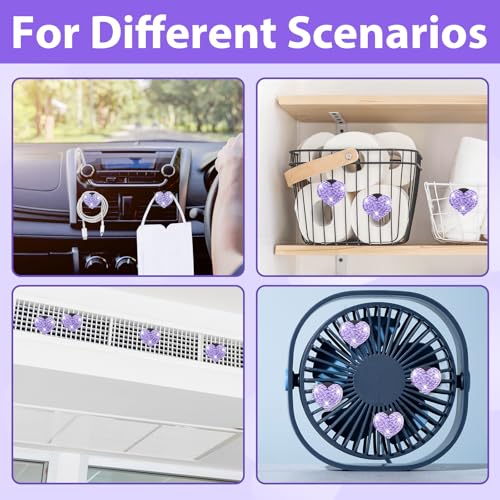 4 clips de ventilación de aire con forma de corazón brillant