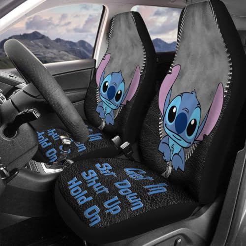 2 fundas de asiento delantero de automóvil con personajes de