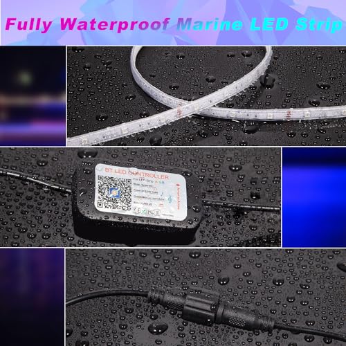 Luces LED impermeables de 50 pies, control de aplicación de