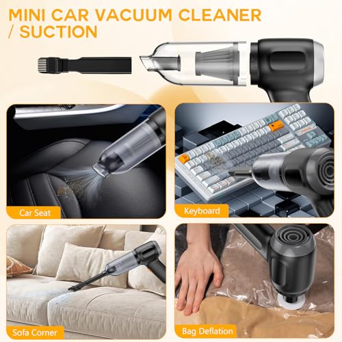 Mini aspiradora de coche de mano, soplador de aire inalámbri
