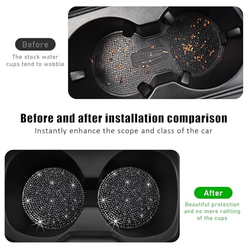 Ziciner 2 posavasos con diamantes de imitación para automóvi
