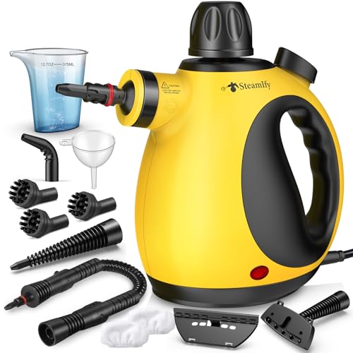 Limpiador de vapor de mano presurizado con 10 accesorios y b