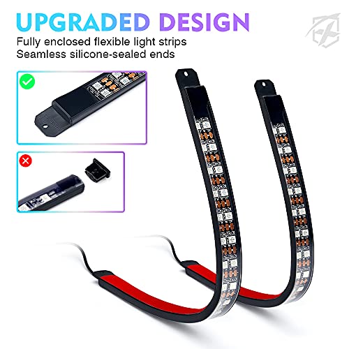 Xprite Luces interiores de coche RGB mejoradas de 144 LED co