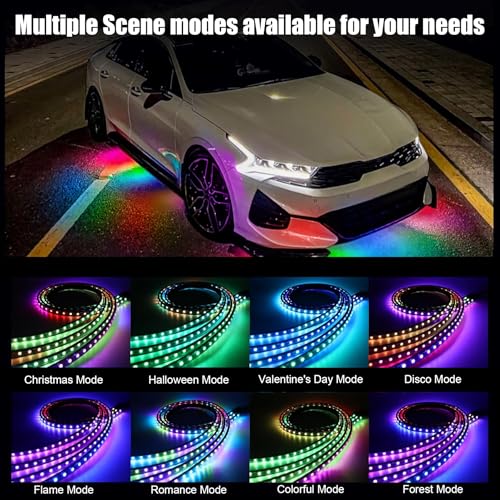Livtee Kit de luces LED Underglow, tira de luces RGB con con