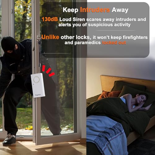 Topvico Alarma de vibración activada para manija de puerta,