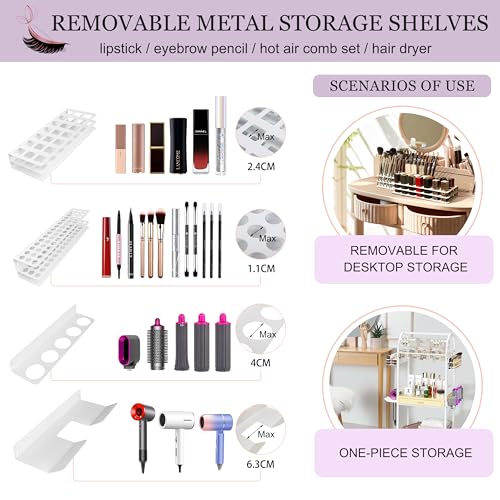 Xubialo Carrito organizador de maquillaje con cajón de mader