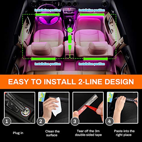 Luces interiores del coche, diseño 2 en 1 DC 12 V activadas