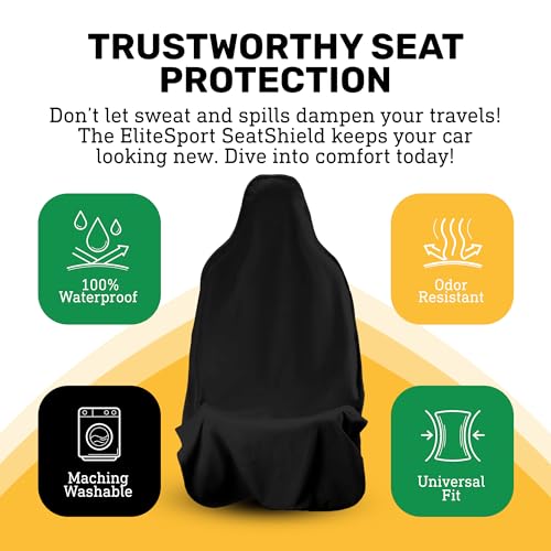 EliteSport - Protector de asiento de coche (negro) - Funda a