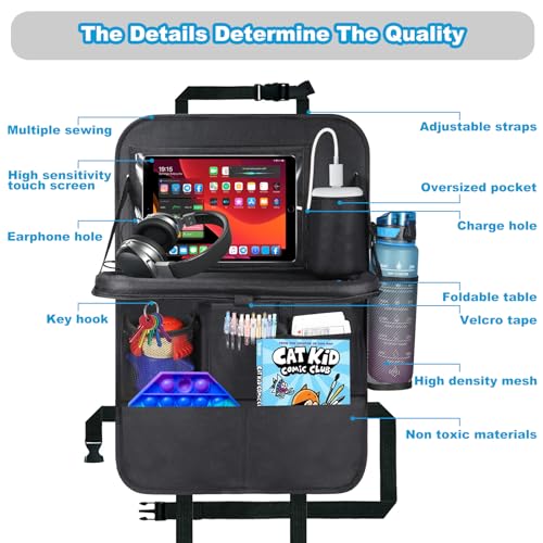Car Back Seat Organizer, Storage Organizer with Foldable Tab