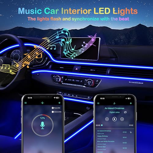 Tira de luces LED para el interior del automóvil, RGB 9 en 1