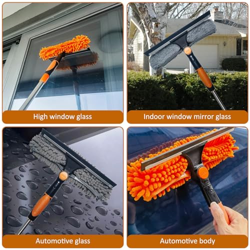 Limpiacristales de 20 pies + limpiador de ventanas giratorio