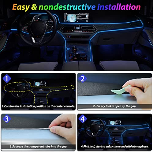 Tira de luces LED para coche, luces interiores del coche, ki