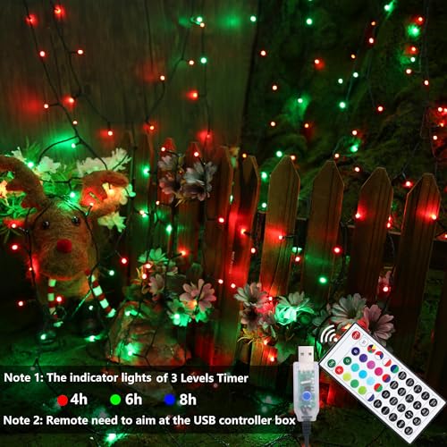 Joomer Luces de Navidad RGB que cambian de color, 33 pies, 1