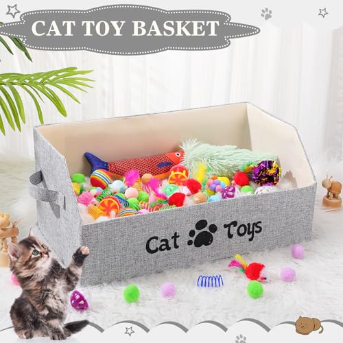 Zopeal Caja de juguetes para gatos de interior, 55 unidades,