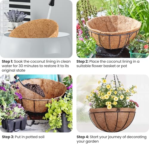 XYSM Hanging Baskets Liners for Plants Outdoor ,Coconut Line