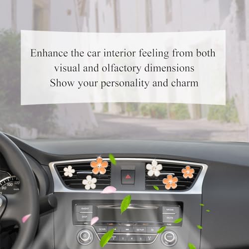 6 clips de ventilación de flores de margaritas para automóvi