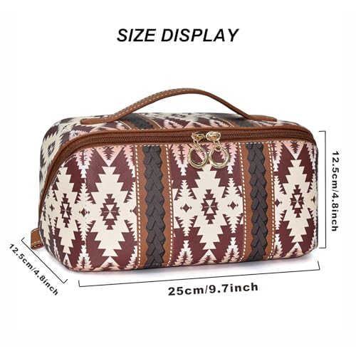 Bolsa de maquillaje bohemia de poliuretano, estuche organiza