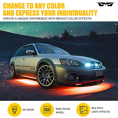 LUMENIX Kit de luces LED RGB de doble fila para automóvil, 4