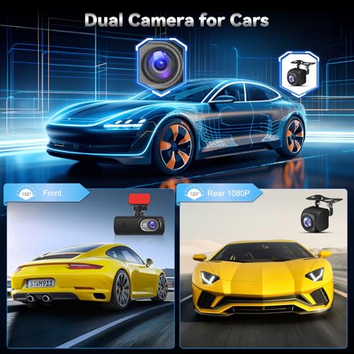 NHOPEEW Cámara de coche 4K – Dash Cam delantera y trasera –
