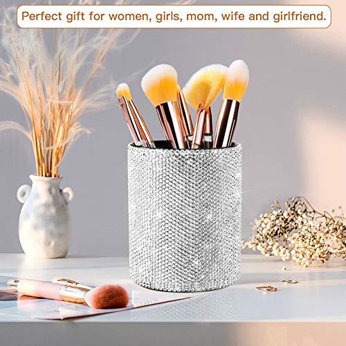 OTOSTAR Organizador de brochas de maquillaje de cristal bril