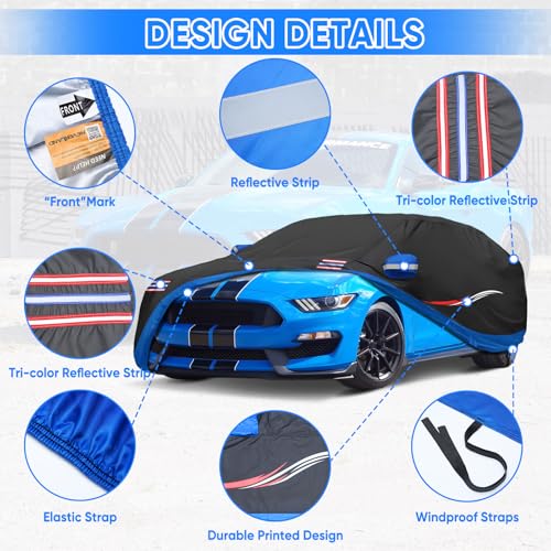 NEVERLAND Funda de automóvil para Mustang – Ajuste personali